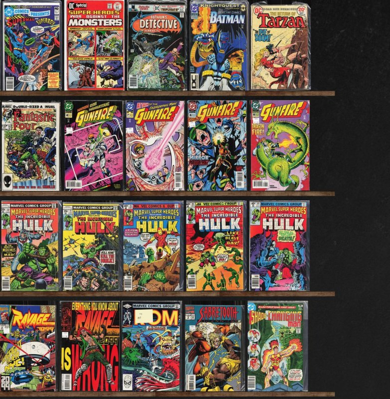 Huge Lot 140+ Comics with Fantastic Four, Marvel Super Heroes, Gunfire & More!
