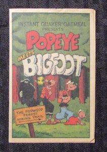1989 POPEYE Meets Bigfoot Mini-Comic PROMO Quaker Oatmeal VF-