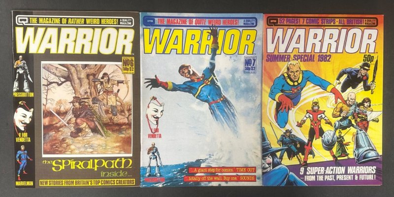 Warrior (1982) #2, 3, 5, 6, 7 + Summer Special 1982 Magazine FN/VF Lot of 6