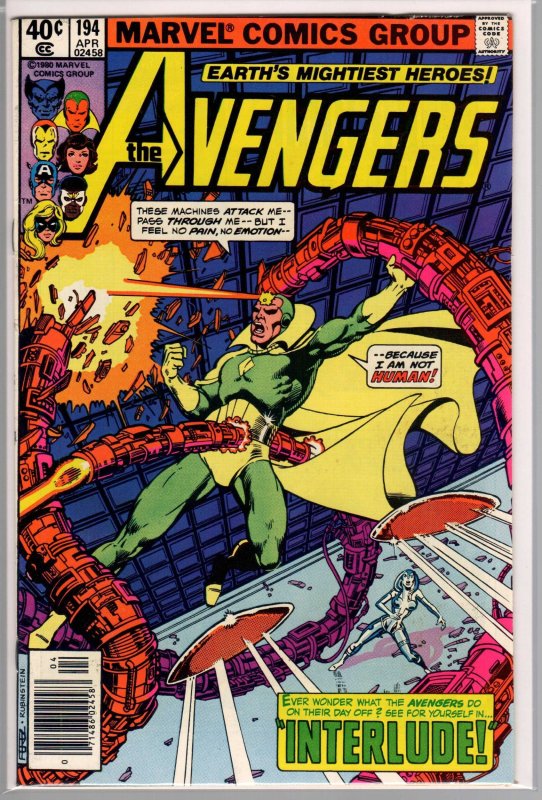 The Avengers #194 Newsstand Edition (1980) 8.5 VF+