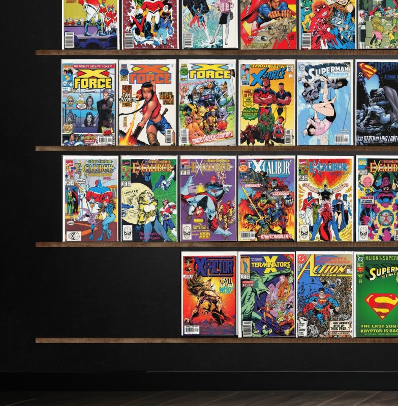 Huge Lot 150+ Comics with Excalibur, X-Force, X-Factor, Action Comics & More!