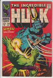 Incredible Hulk #110 strict VF+ 8.5 High-Grade  1st Appearance - Umbu