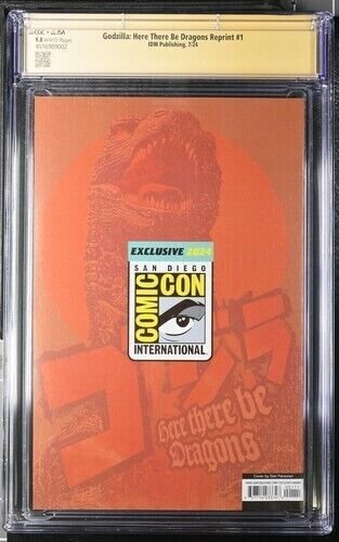 Godzilla:Here There Be Dragons Reprint (2024) 1 (CGC 9.8) Signed Tieri* Panosian
