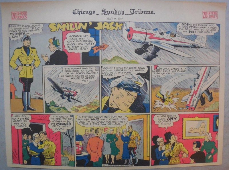 Smilin' Jack Sunday Page by Zack Mosley from 5/9/1937 Half Page Size! |  Comic Books - Modern Age / HipComic