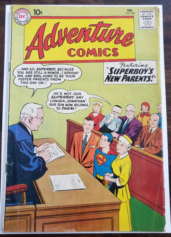 Adventure Comics 281 centerfold detached from top staple