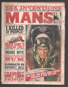 Man's 12/1964-Mel Crair air war cover-War-crime-Korea-Robert Mitchum photo fe...