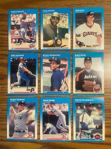 1987 Fleer Baseball Star lot (9 ) Nm-Mt - Mint