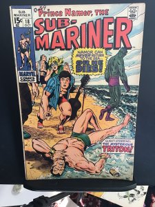 Sub-Mariner #18 (1969) high-grade Triton cover! VF- Wow