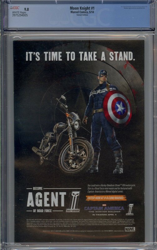 MOON KNIGHT #1 CGC 9.8 2014 ADI GRANOV VARIANT EDITION 759606080014