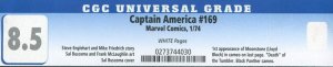Captain America #169(CGC 8.5 VFN+ Crack-Out) 1st Moonstone, Black Panther /1974