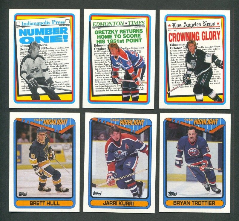 1990 Topps Hockey Set (396) Wayne Gretzky MINT