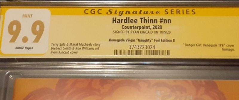 Hardlee Thinn Ryan Kincaid Topless Virgin Foil Cover Variant Lim/ 25  CGC 9.9 SS