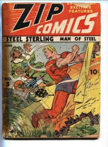 ZIP COMICS #5-STEEL STERLING -SCARLETT AVENGER 1940-comic book