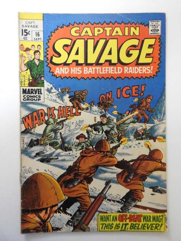 Captain Savage #16 (1969) VG Condition 2 centerfold wraps detached bottom staple