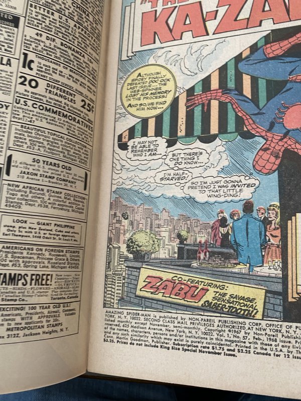 The Amazing Spider-Man #57 (1968)kazar and zabu