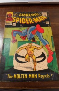 The Amazing Spider-Man #35 (1966)2nd molten Man -small spine split 1 inch