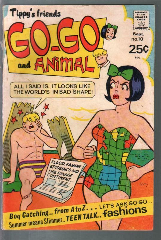 Tippy's Friends Go-Go & Animal #10 1968-swimsuit cover-rock 'n' roll pix-VG