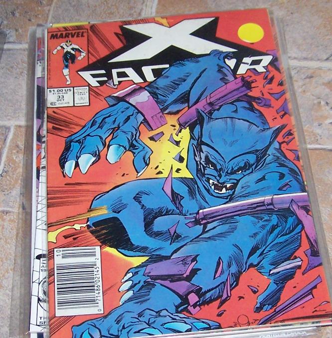 X-Factor  # 33 1988 marvel  BEAST CYCLOPS   ANGEL  mark jewelers variant XMEN