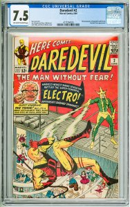 Daredevil #2 (1964) CGC 7.5! OWW Pages! 2nd App of Daredevil and Electro!