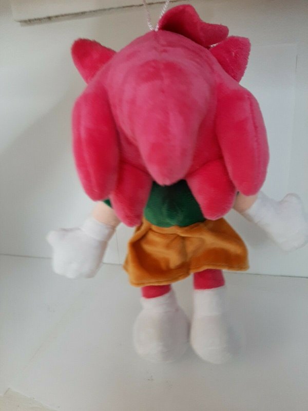 Super Sonic The Hedgehog AMY ROSE Plush Doll  W/Suction Cup 10” NWOT