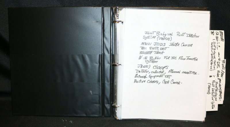 Joe Kubert's Reference Guide Binder w COA - JBPDS BIDS Biological Agent Auto