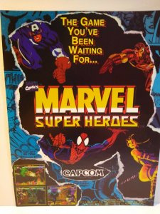 Marvel Super Heroes Arcade FLYER Spiderman Avenger Original NOS Comic Art Capcom 