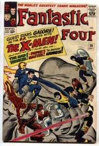 Fantastic Four #28 1964- X-MEN CROSSOVER Marvel comic book