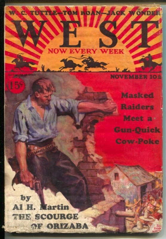 West 11/10/1928-Edgar F  Wittmack cover-pulp thrills-W.C. Tuttle-Tom Roan-G