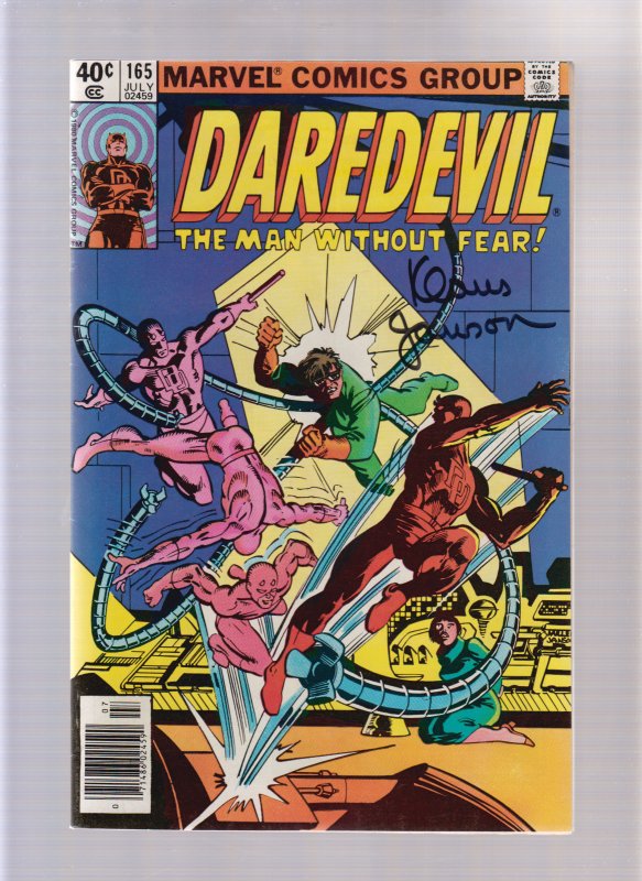 DAREDEVIL #165 - Frank Miller Cover - Signed by Klaus Janson (7.0/7.5) 1980