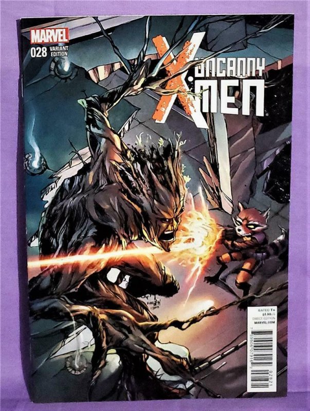 Rocket Raccoon & Groot UNCANNY X-MEN #28 Variant Cover (Marvel, 2015)!