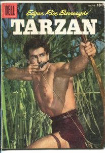 TARZAN  #184 1956-DELL-GORDON SCOTT-MOVIE PHOTO COVER-JESSE MARSH-vg