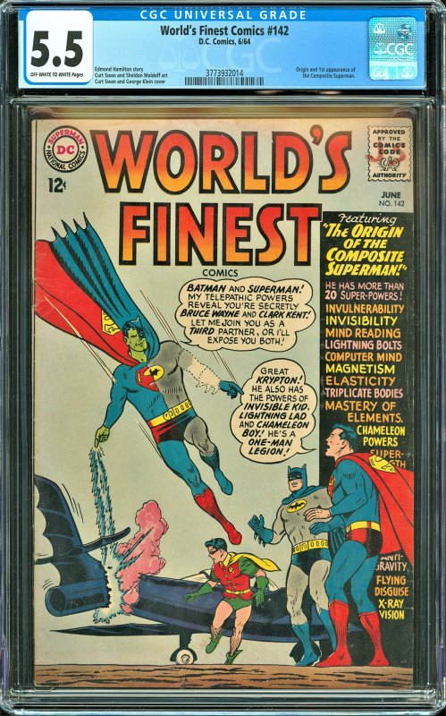 World's Finest Comics #142 (1964) CGC Graded 5.5 - Composite Superman!