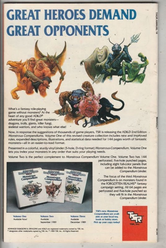 Thor, the Mighty King-Size Special #14 (Jan-89) VF/NM High-Grade Thor