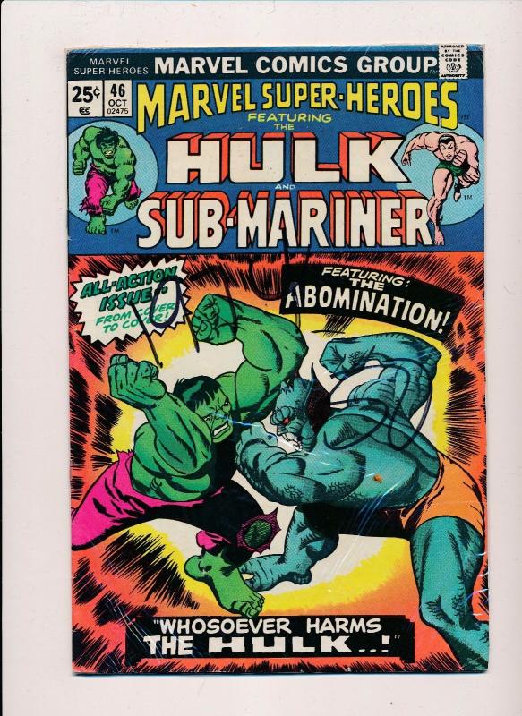 Marvel Super-Heroes ft.THE INCREDIBLE HULK and Sub-Mariner #46  FINE (SRU541)