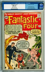 Fantastic Four #6 (1962) CGC 3.0! Cream-OW Pages! Erasure mark on cover