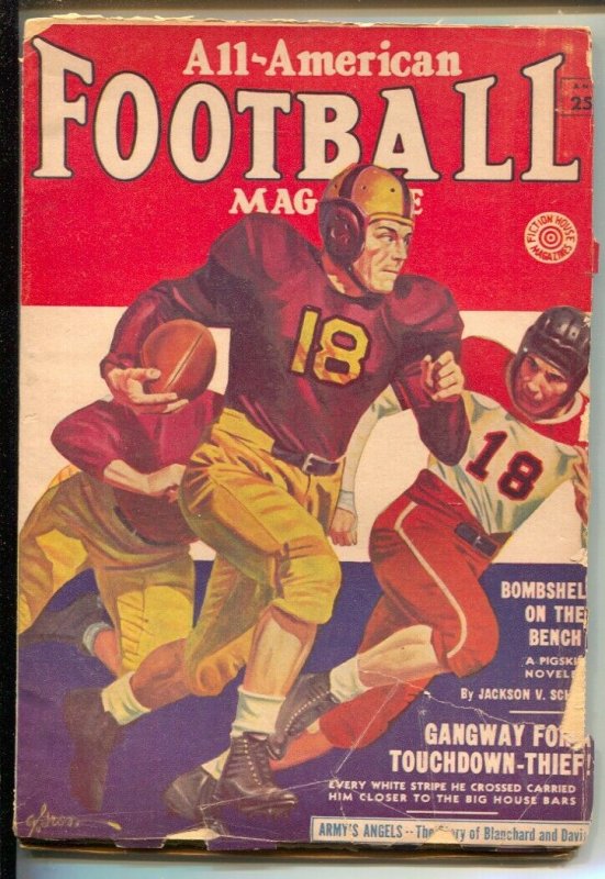 All-American Football-Fall 1953-George Gross old style helmets & uniforms cov...