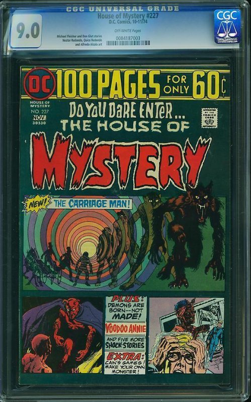 House of Mystery #227 (1974) CGC 9.0 VFNM