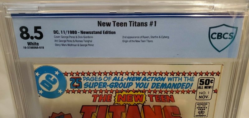 New Teen Titans #1 - CBCS 8.5 - NEWSSTAND Edition - WHITE PAGES