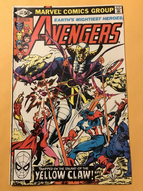 THE AVENGERS #204 : Marvel 2/81 Fn+; Yellow Claw, Vision, Beast