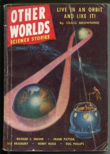 Other Worlds #3 3/1950 Clark Pub-sci-fi pulp-Ray Bradbury story- G