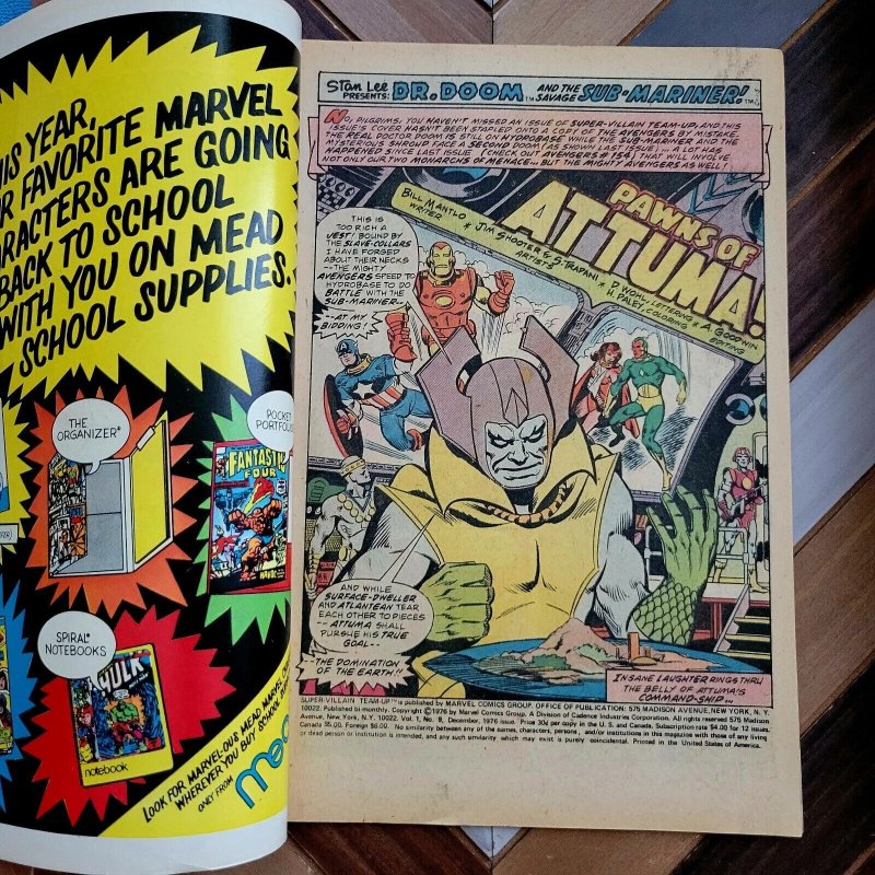 Super-Villain Team-Up #9 VG (Marvel 1976) IRON MAN vs Dr DOOM plus ATTUMA attack 