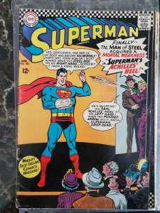 Superman #185 (DC,1966) Condition VG
