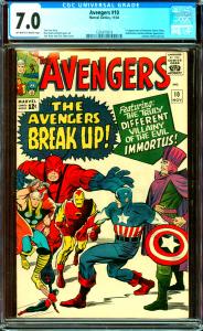 Avengers #10 CGC Graded 7.0 1st Immortus