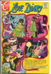 Love Diary #71 1971-Charlton-masked female cover-hippie protest-VG