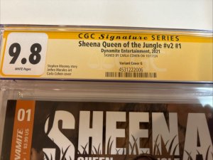 Sheena Queen of the Jungle (2021) # V2 # 1 (CGC 9.8) Signed Carla Cohen Dynamite