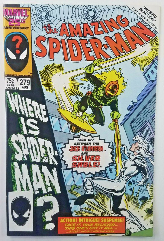 Amazing Spider-Man 279  Jack O'Lantern & Silver Sable APP!  NM+  Marvel 86