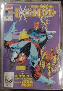 EXCALIBUR # 22 1990 MARVEL CROSS TIME CAPER   crusader x vs captain britain