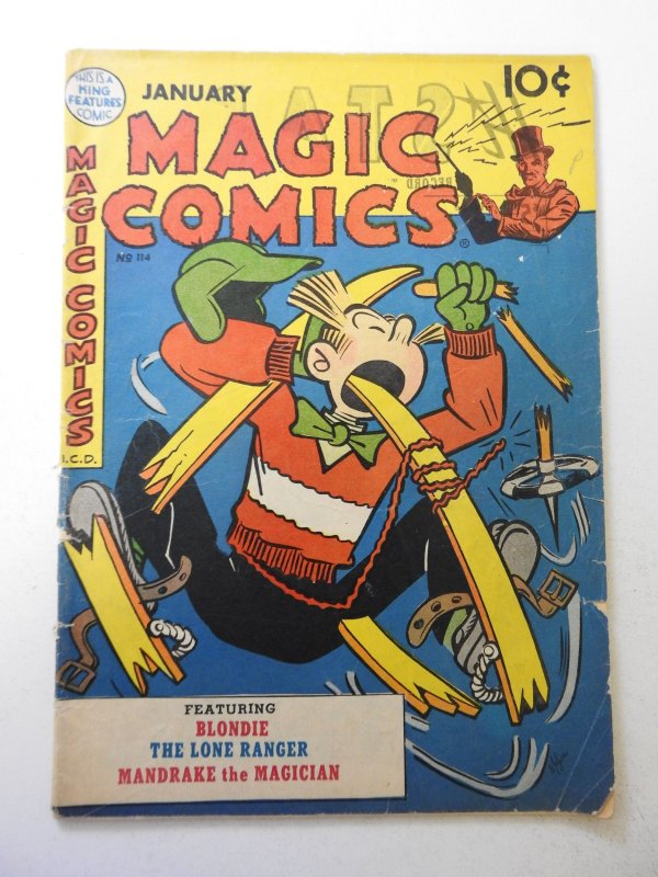 Magic Comics #114 (1949) VG- Condition 1 1/2 in tear bc