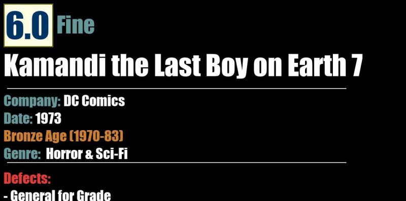 Kamandi the Last Boy on Earth 7 (1973) FN 6.0 Bronze Age DC Comics