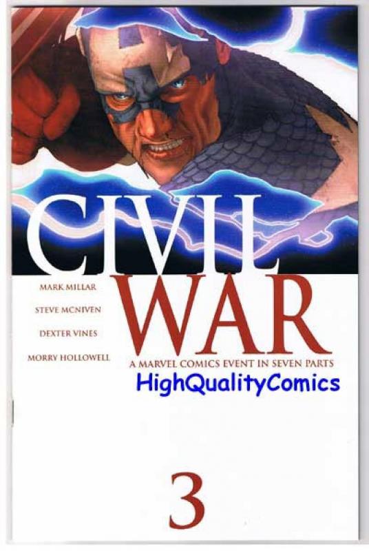 CIVIL WAR #3, NM, Spider-man Captain America Iron Man Thor, 2006, more in store